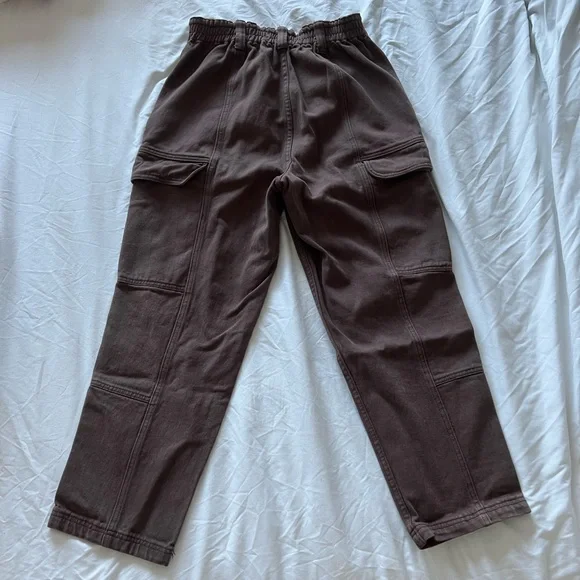 PacSun “Elastic Waist Cargo Pants” Brown Size Large - Picture 2 of 3